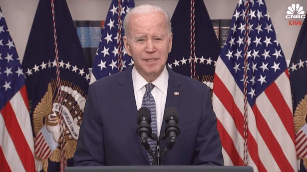 Extrait du discours de Joe Biden au sujet de la faillite de Silicon Valley Bank, le 13 mars 2023